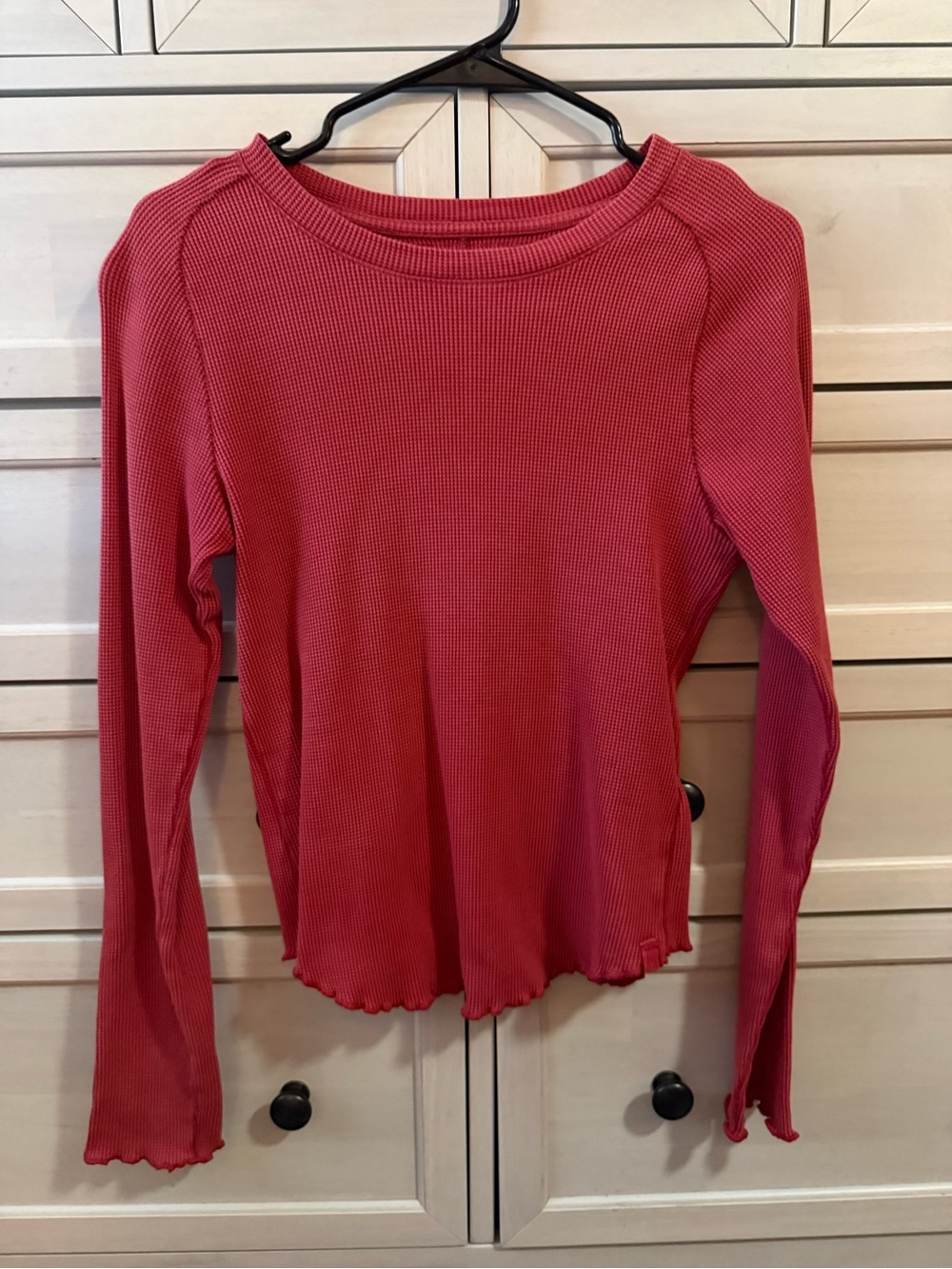 We The Free Long-Sleeve Ribbed Top in Rose Red